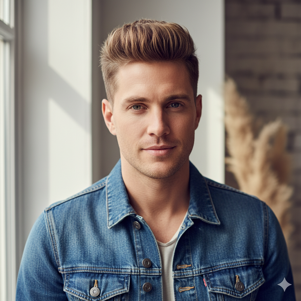 man with textured quiff hairstyle
