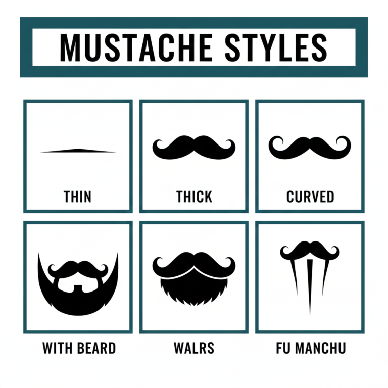 A grid layout of illustrated mustache