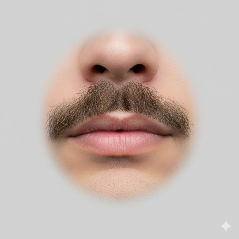 A neat, short, boxed mustache