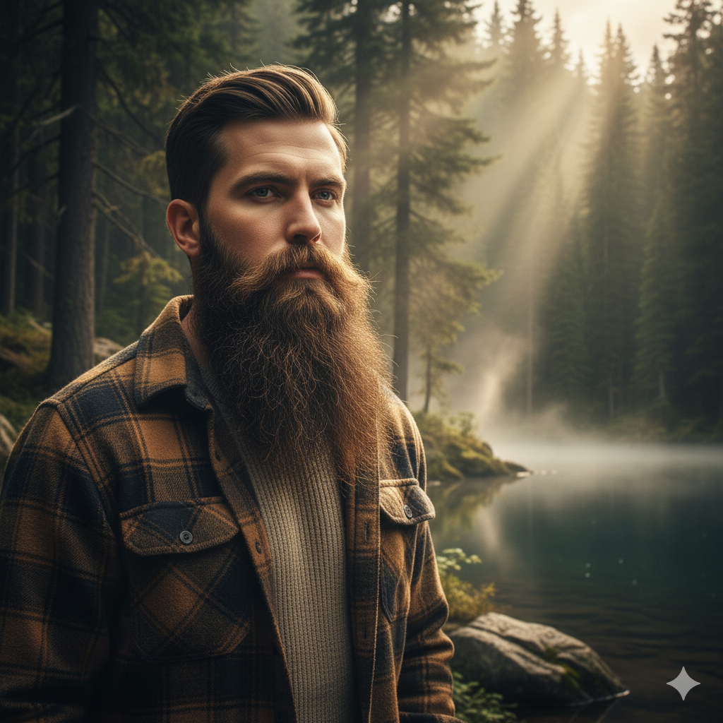 Bandholz beard portrait, long textured beard