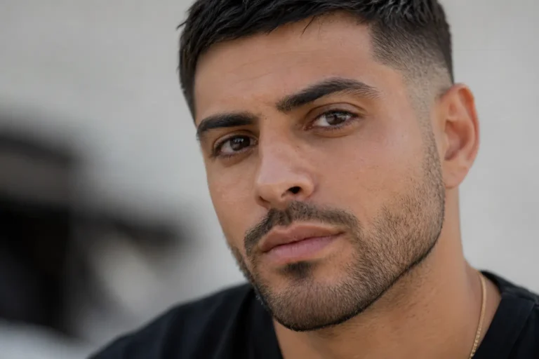 Designer stubble beard close-up texture