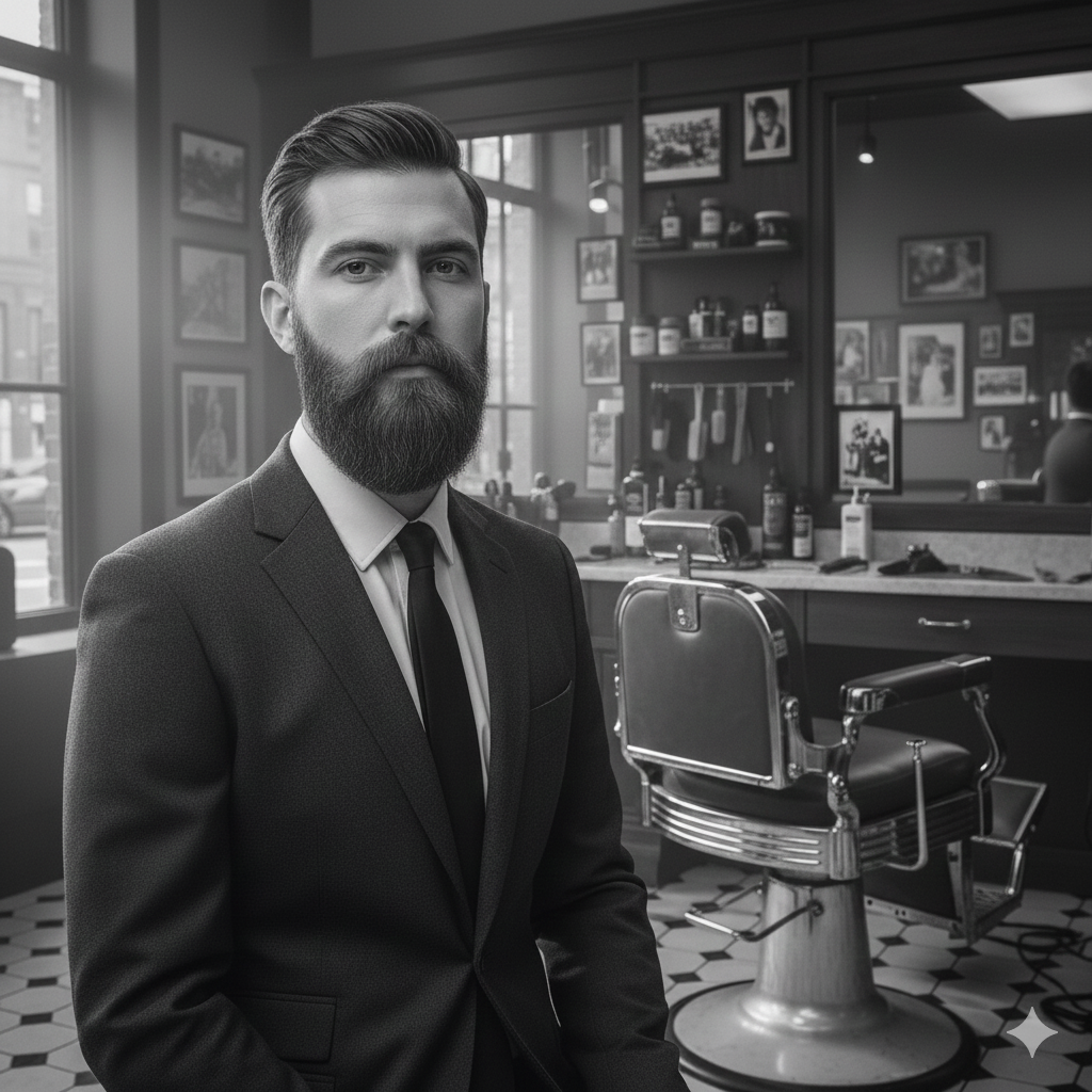 Full beard portrait with textured volume