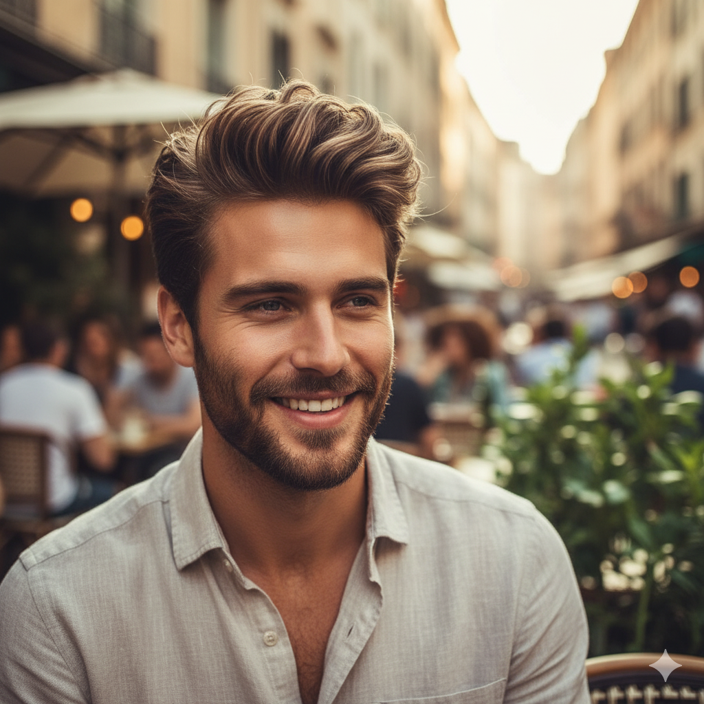 Textured or Messy Pompadour
