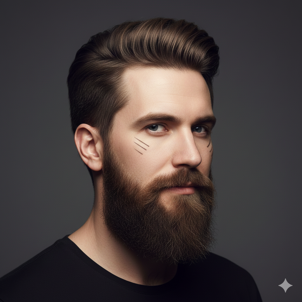 “balbo beard with razor design