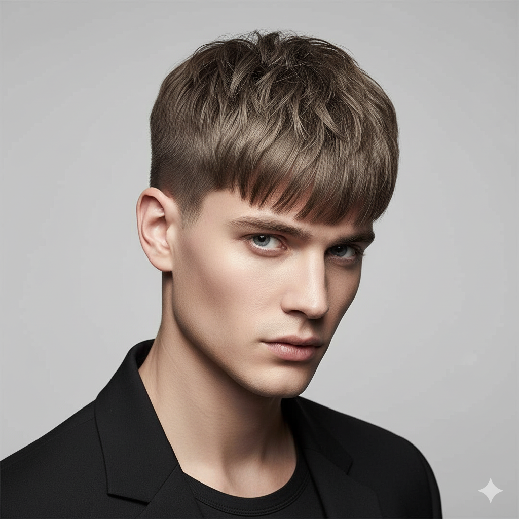 choppy textured fringe haircut