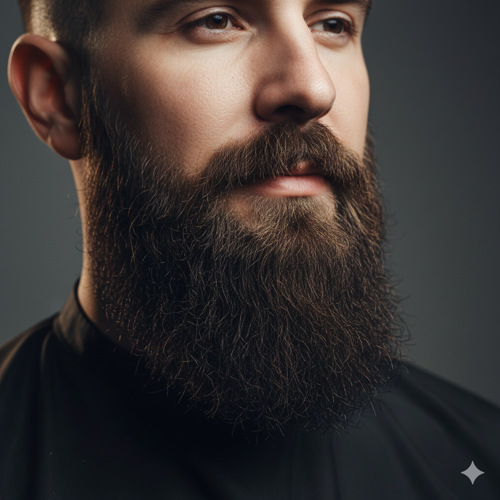 Man with a full, styled beard