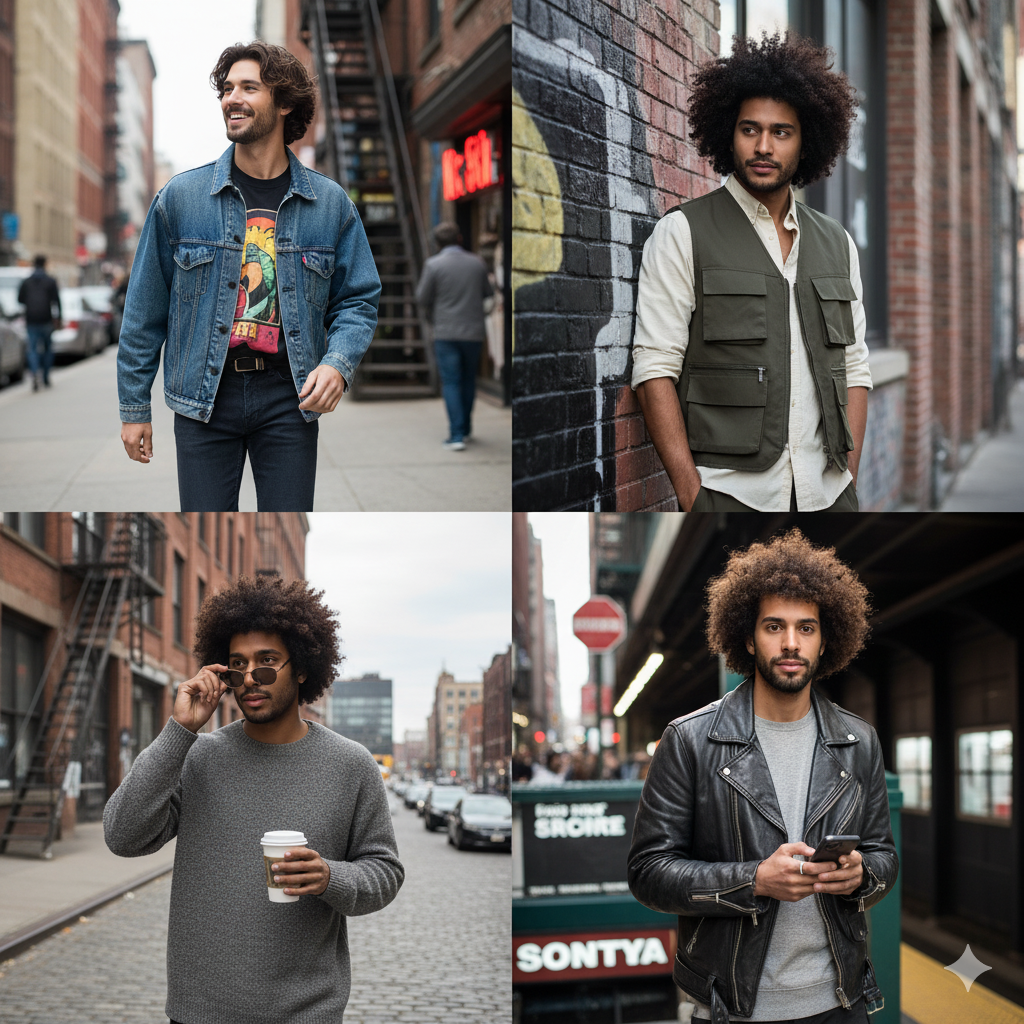 curly and wavy Haircut for Men