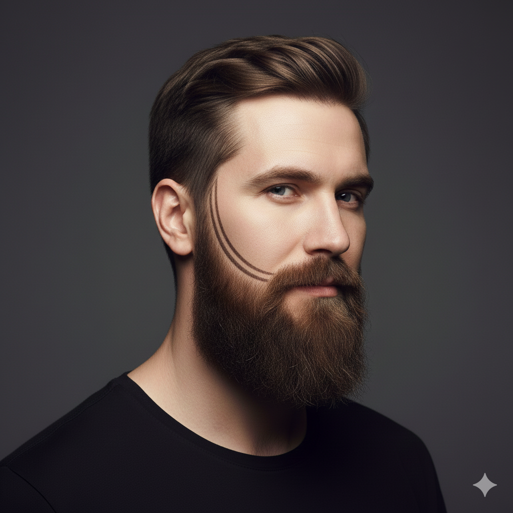double-line beard design