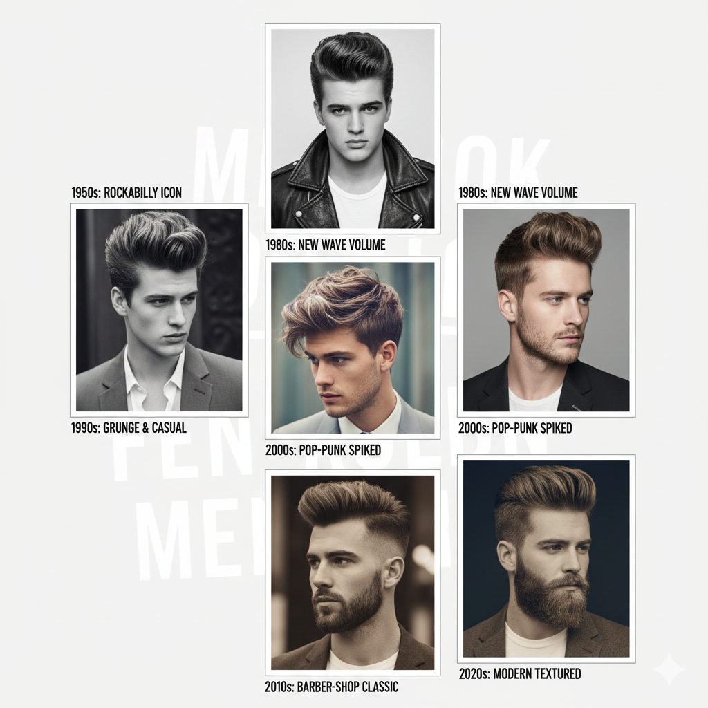 evolution of men’s quiff hairstyles