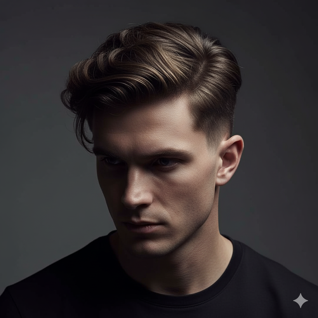 Male model with long wavy Hair