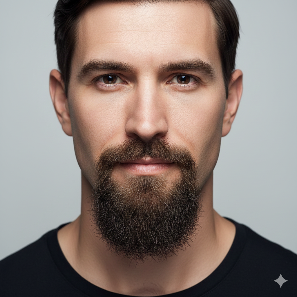 man with a clean goatee variation