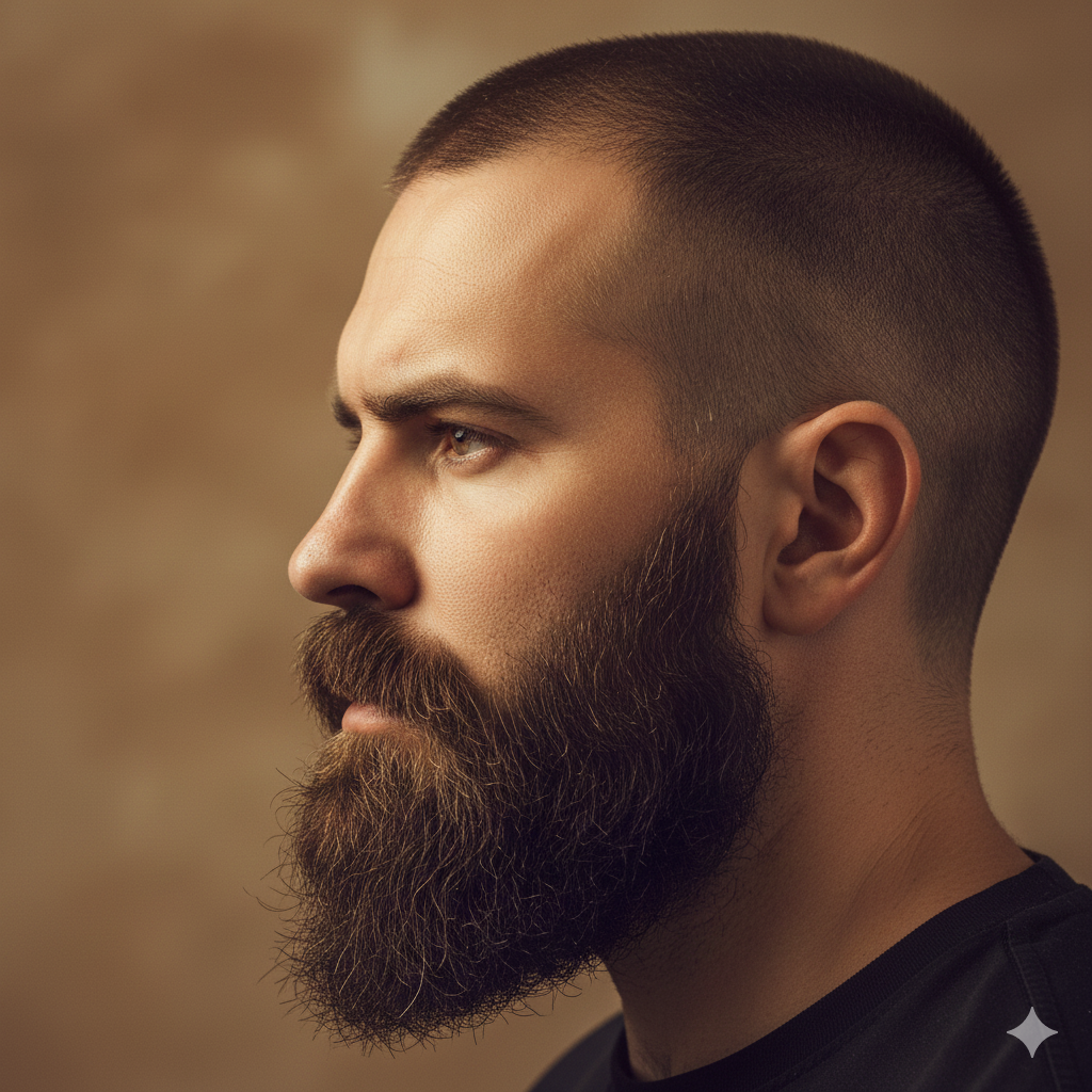 Buzz Cut + Full Beard