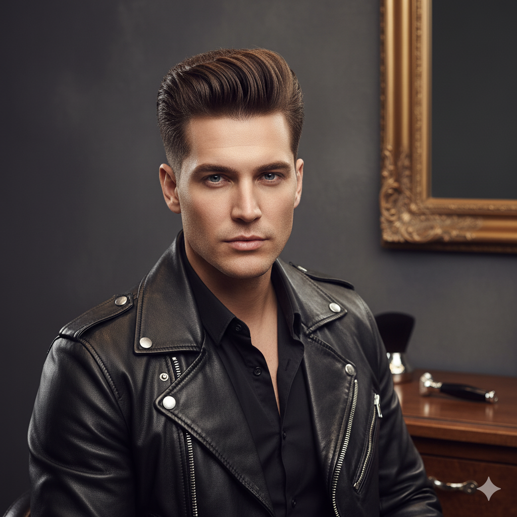 Pompadour hairstyle with volume