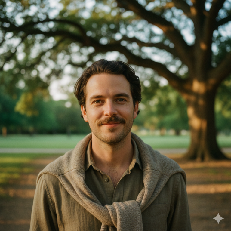 A natural lifestyle portrait of a man