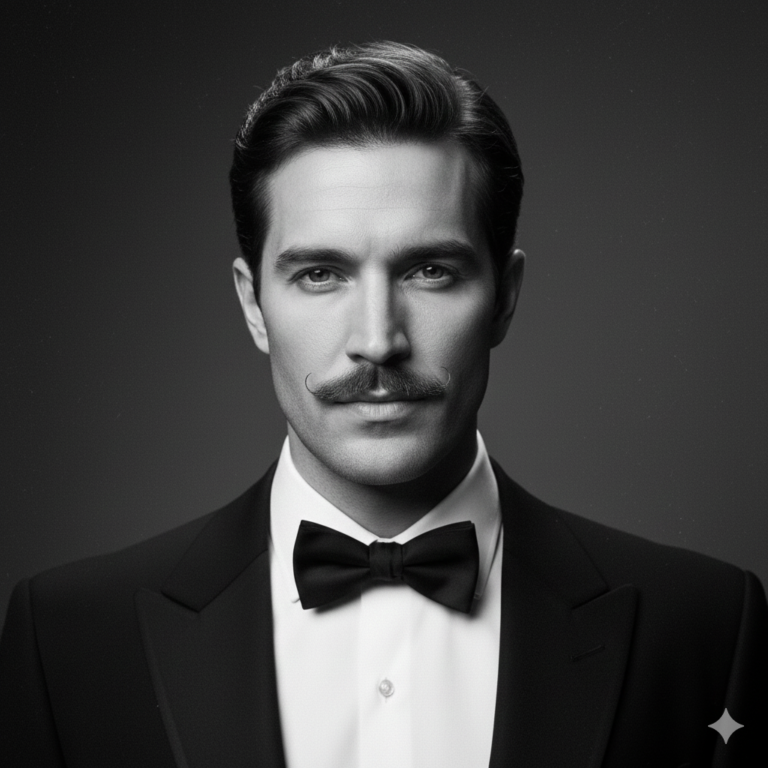 A vintage Hollywood-style portrait of a man