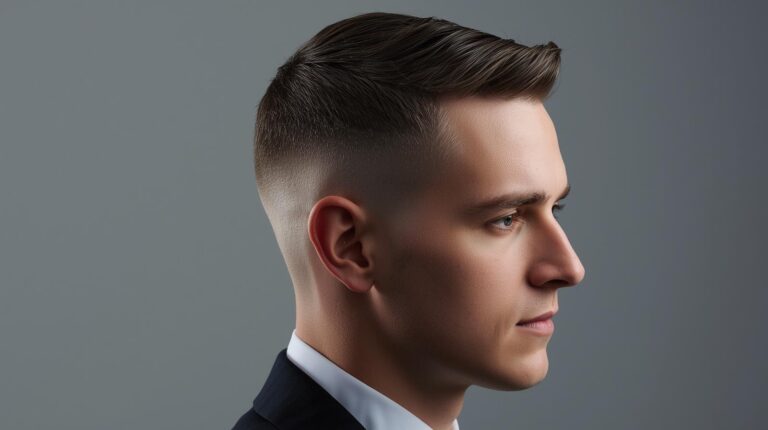 Clean taper fade French crop haircut