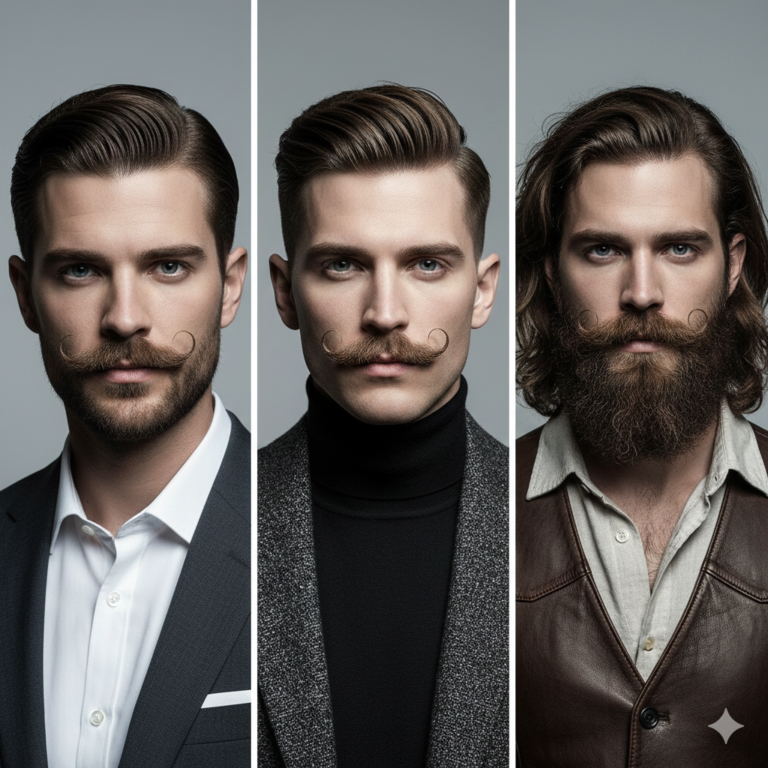Editorial collage showing men with handlebar mustaches.