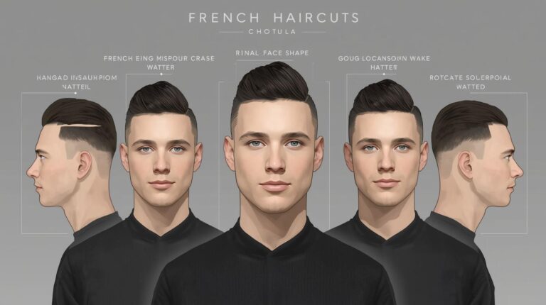 French crop haircuts adapted for different face shapes
