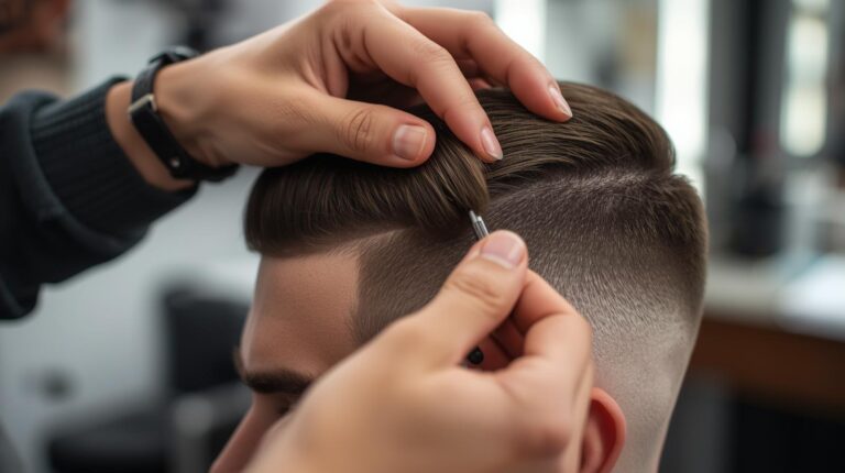 visual of a French crop high fade haircut
