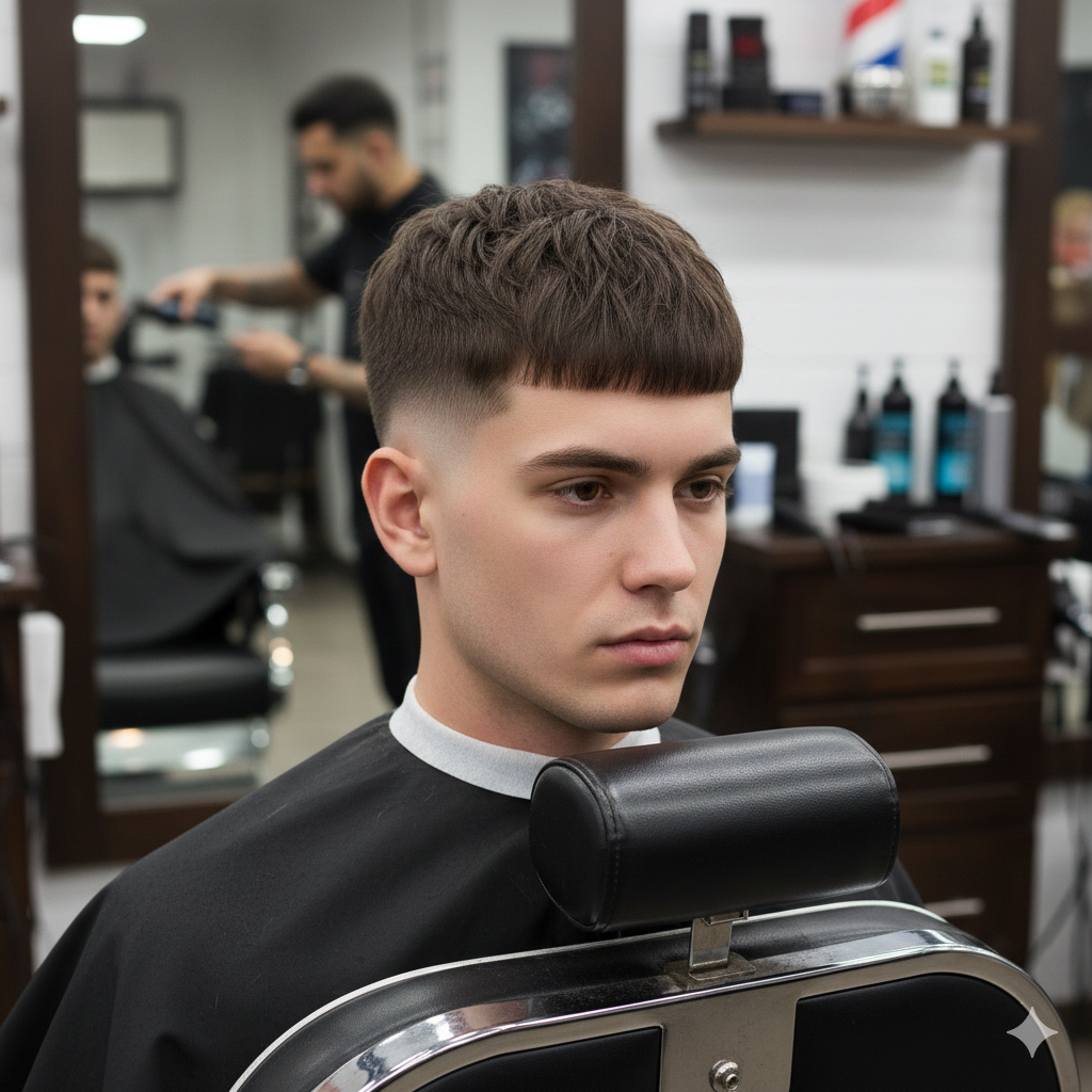 A French crop with skin fade.