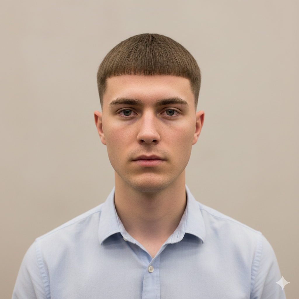 A classic Caesar haircut.