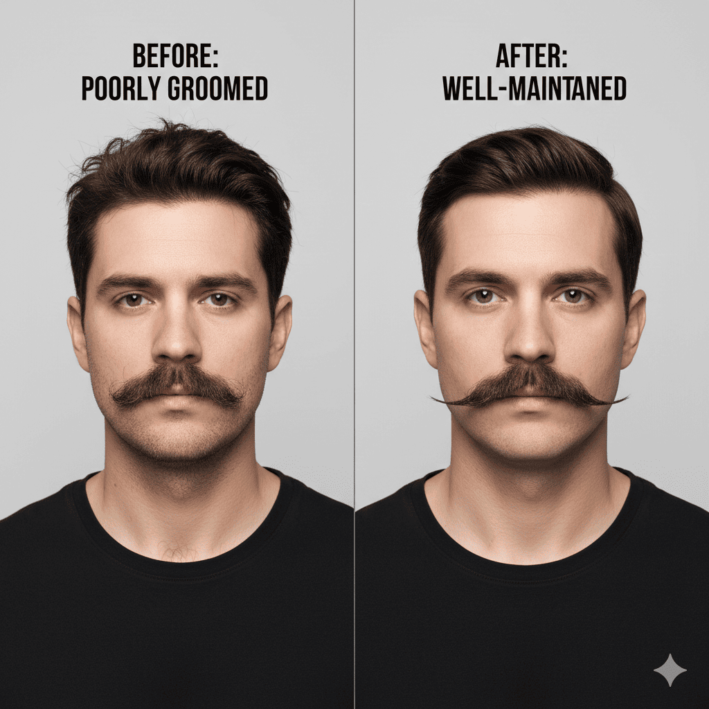 Before-and-after comparison of poorly groomed