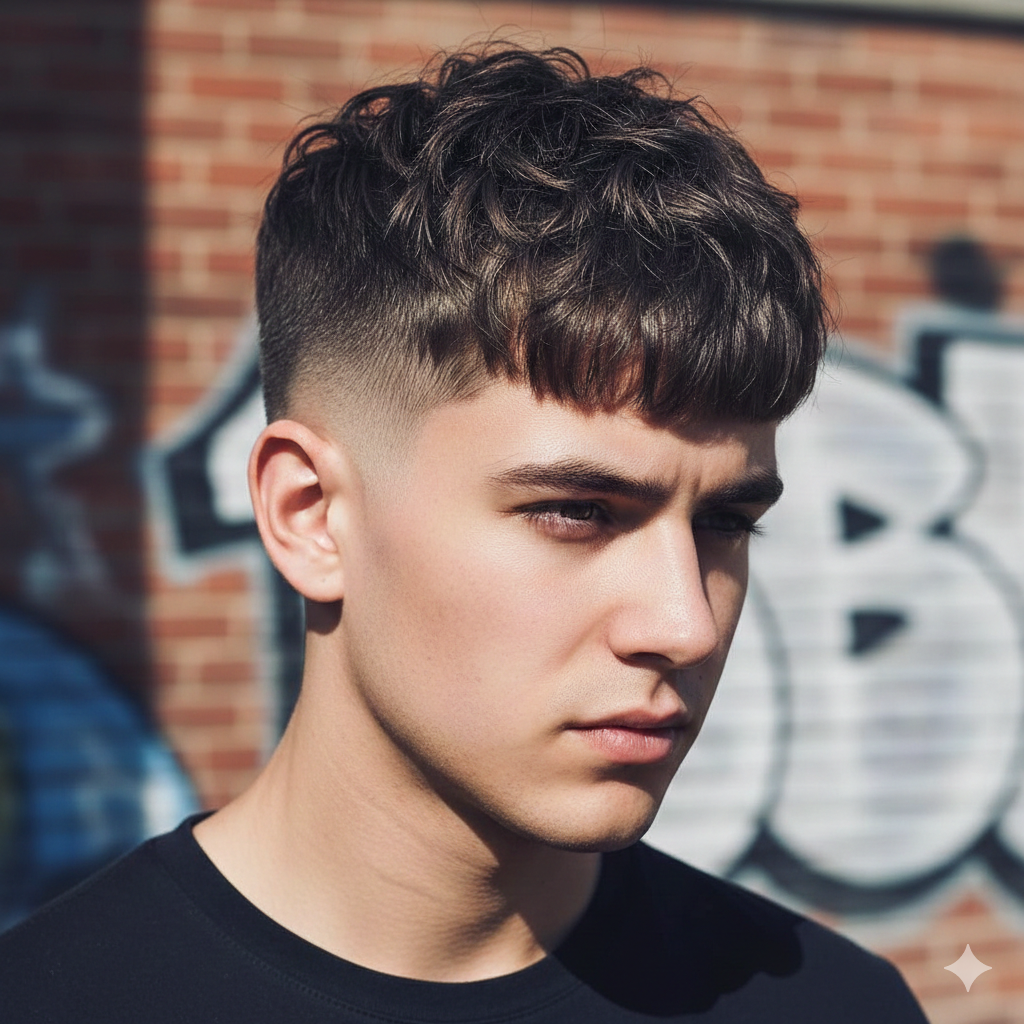 French Crop Burst Fade Haircut.