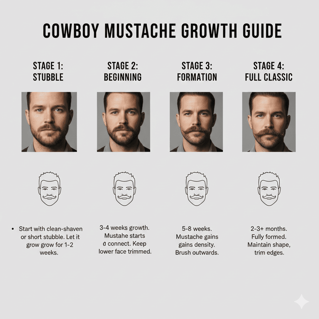 “Editorial collage showing cowboy mustache.