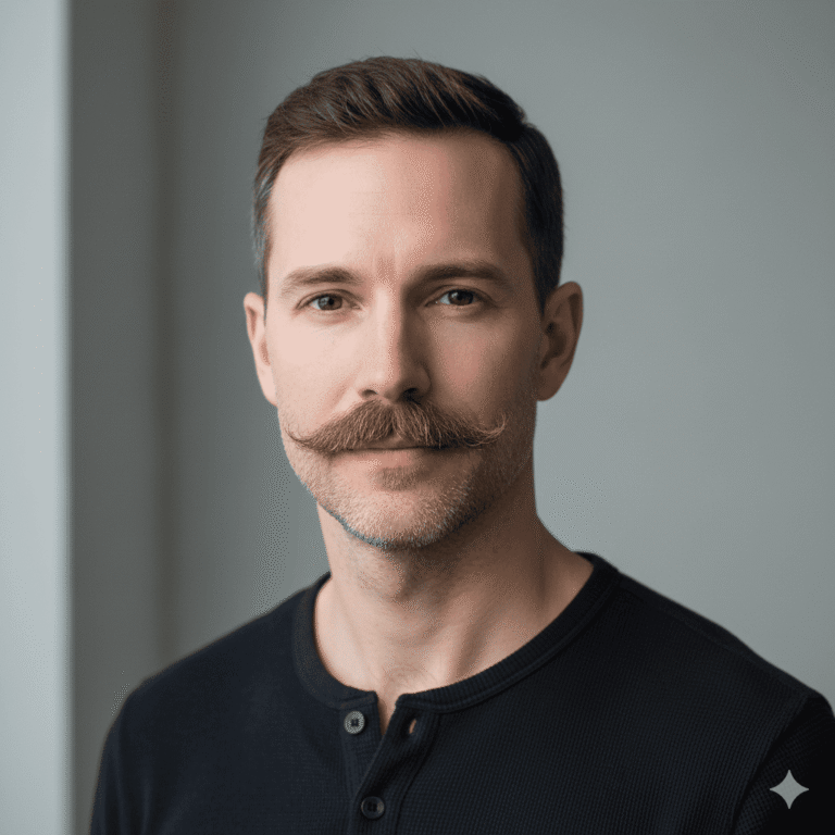 The Chevron Mustache with Light Stubble Bold Statement.