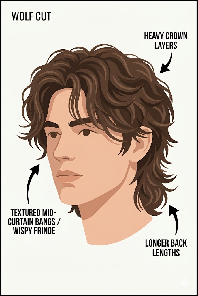 Wolf Cut Anatomy Diagram