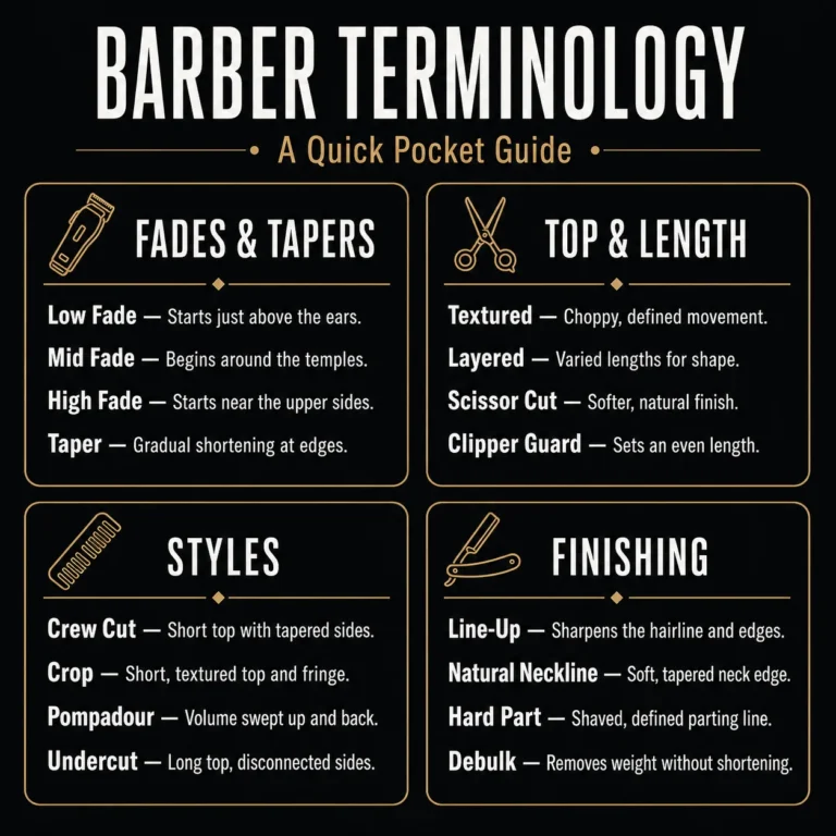 Barber Vocabulary Quick Reference Card
