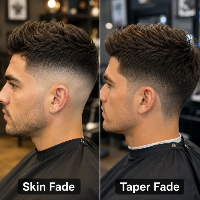 Side-by-Side Close-Up Comparison Skin Fade vs Taper Fade