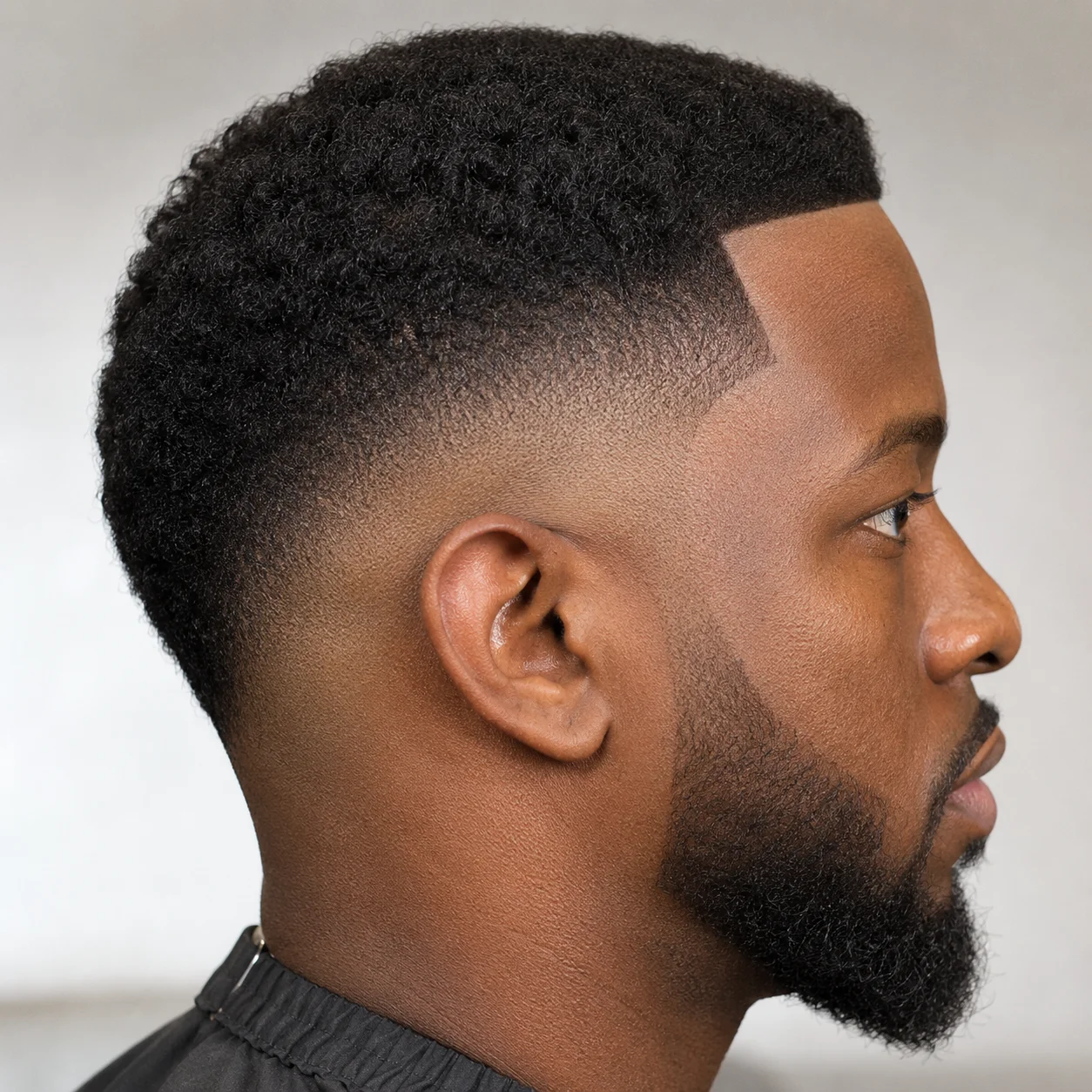 Drop Fade Black Men Hairstyles for Short Hair