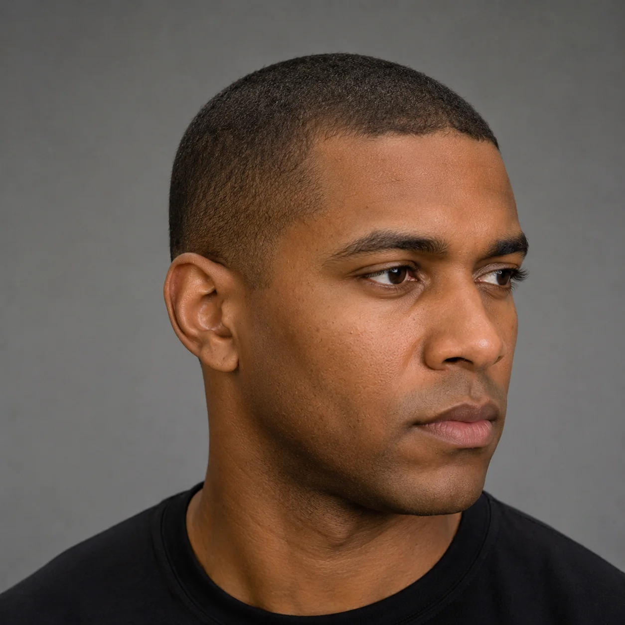 Military Cut Black Men Hairstyles for Short Hair