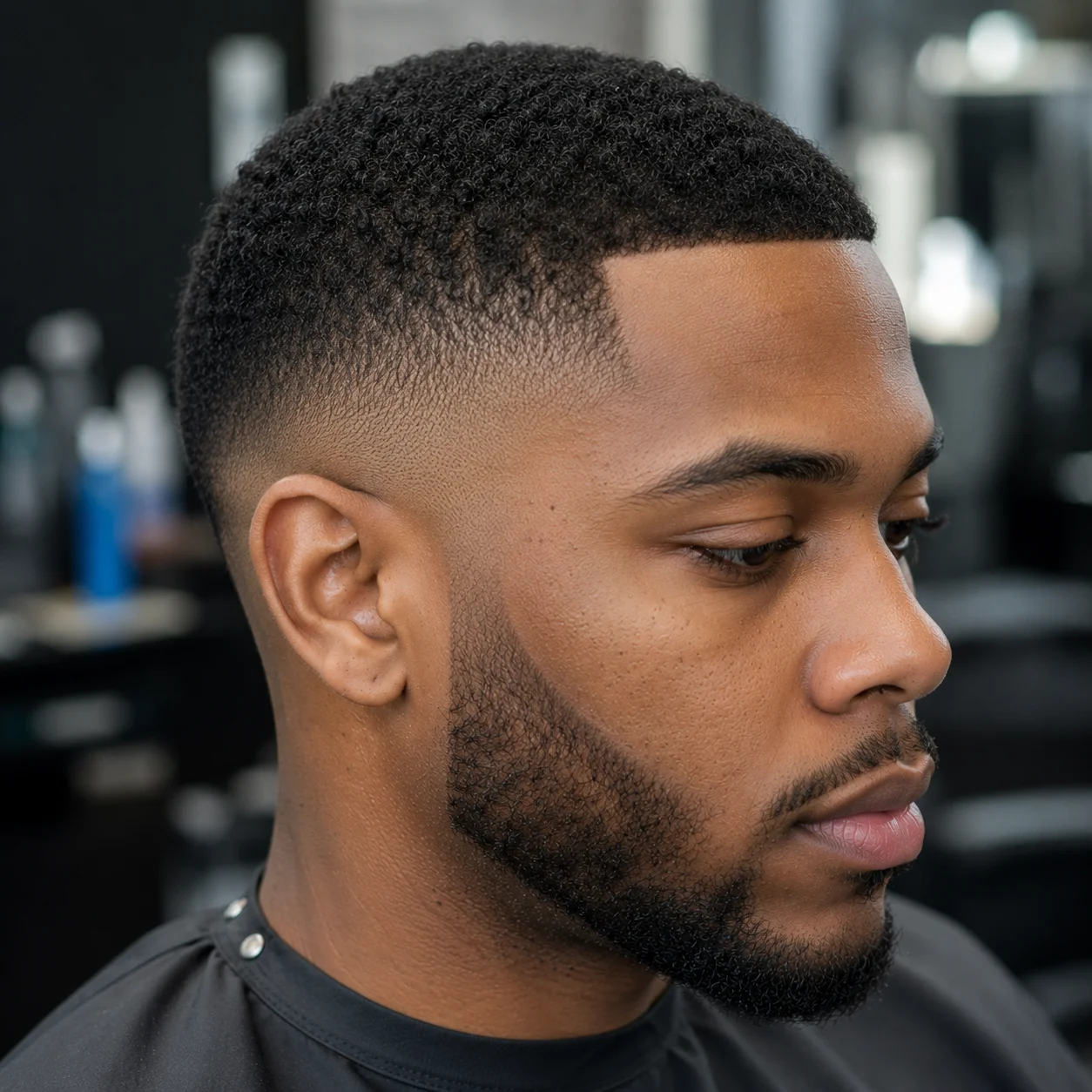 Shadow Fade Black Men Hairstyles for Short Hair