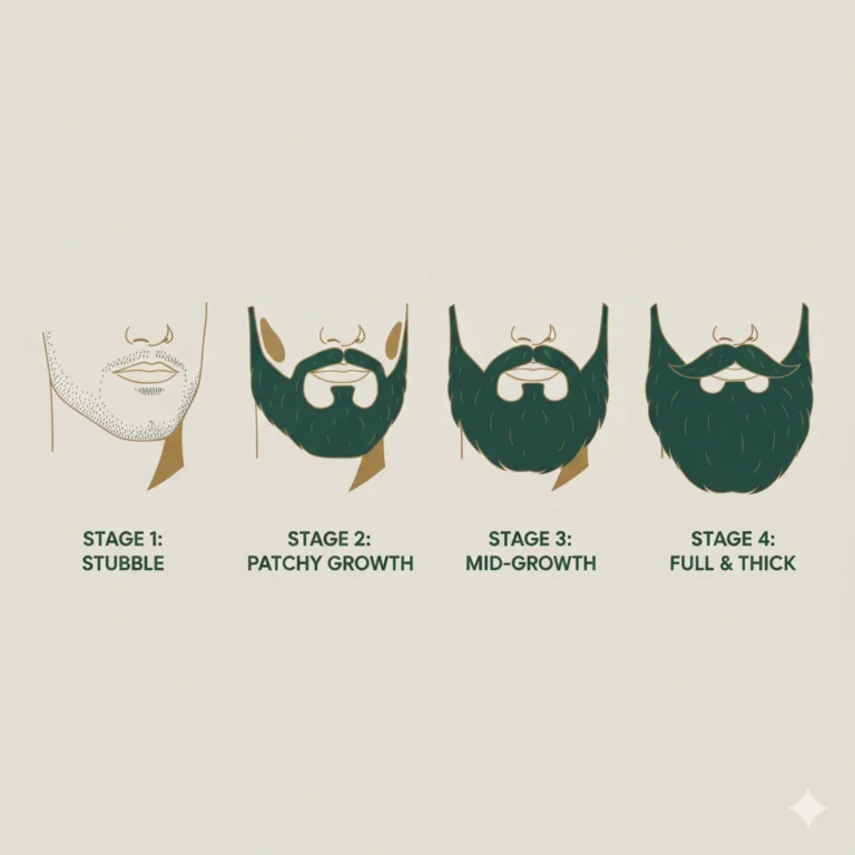 4 stage beard growth progression diagram