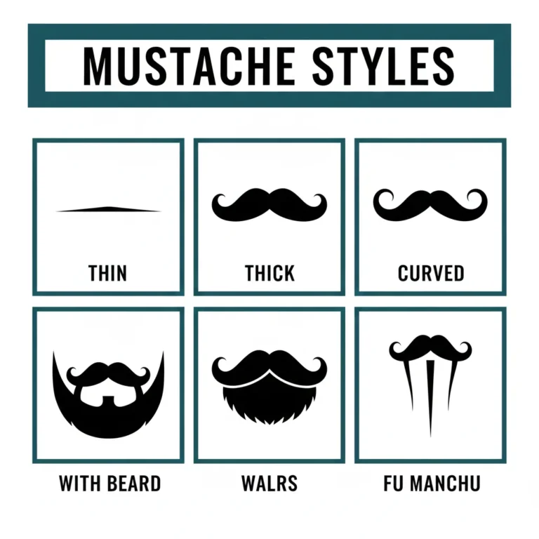 A grid layout of illustrated mustache