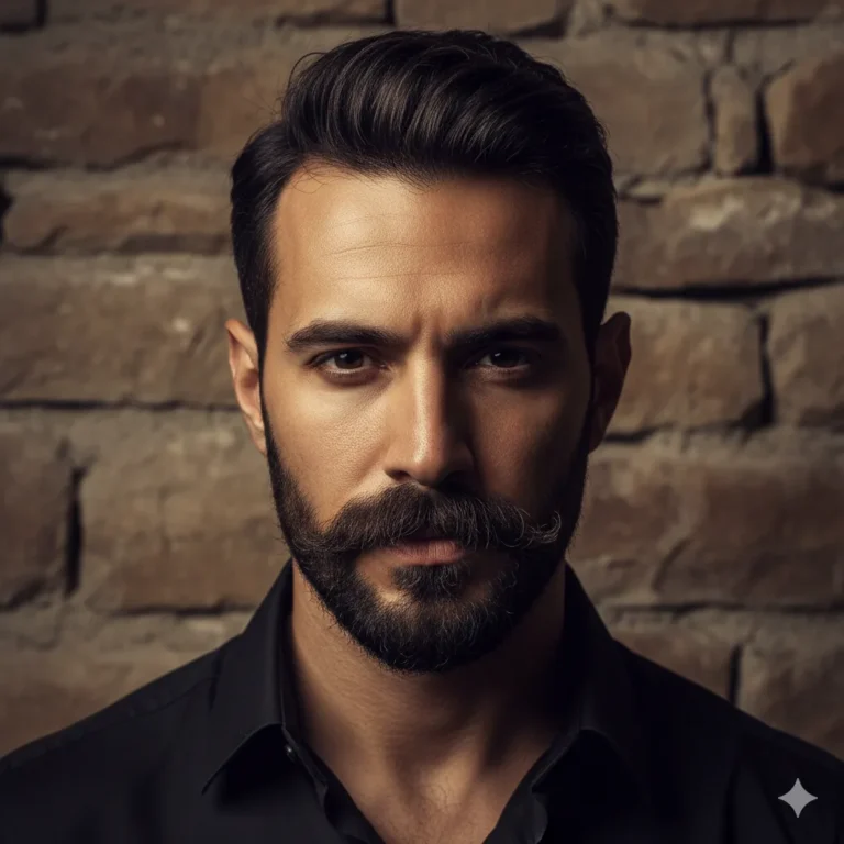 A man of Middle Eastern ethnicity with a full dark mustache
