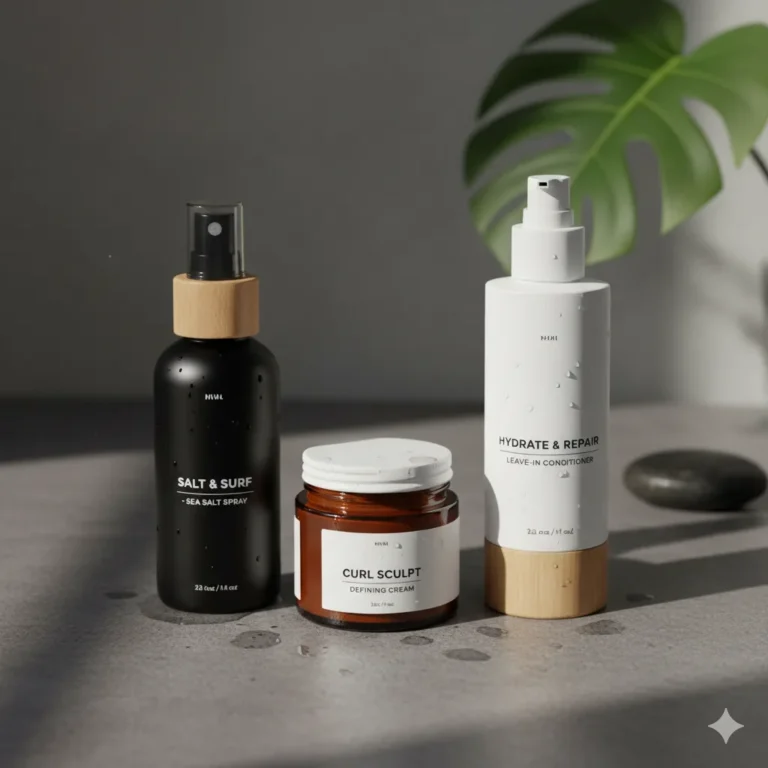 Aesthetic mens long hair product kit