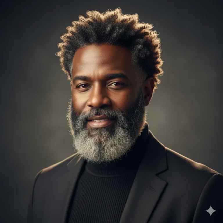 Black man with salt-and-pepper beard