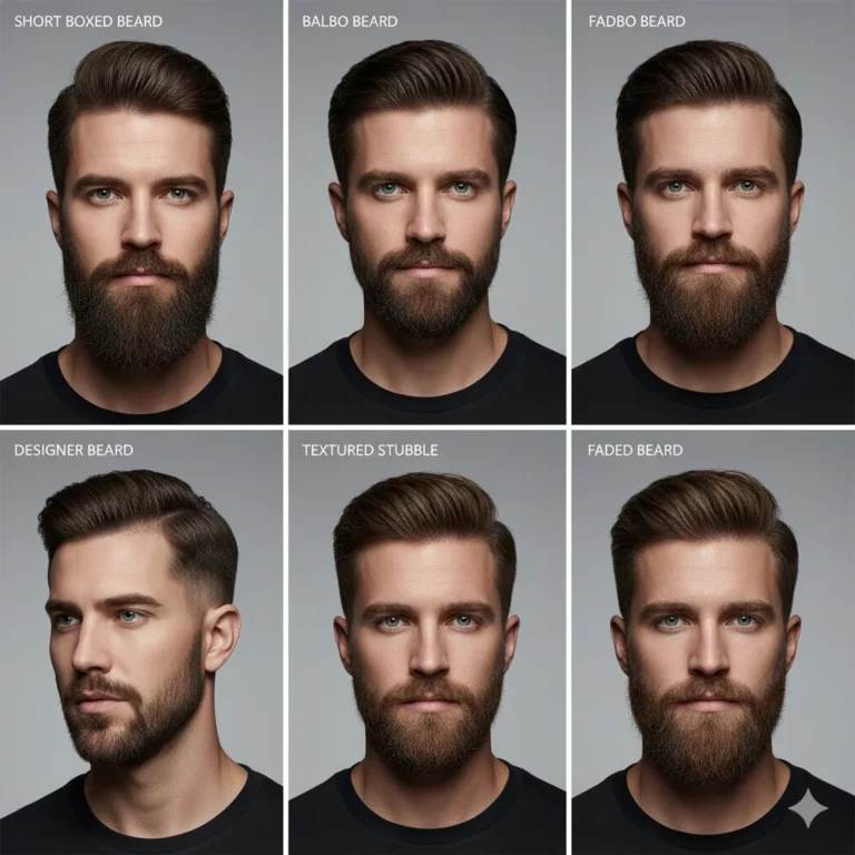 Grid of trending beard styles for 2026