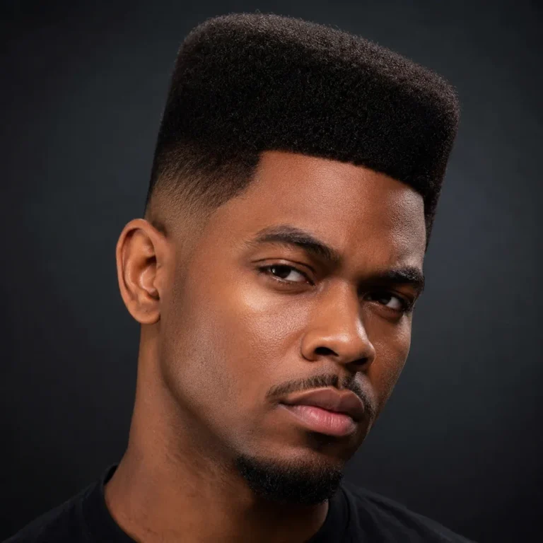 High top fade with a tall flat top and high faded sides