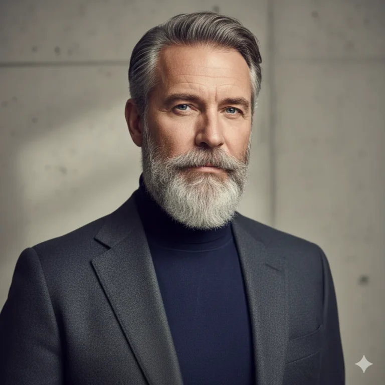 Man with short boxed salt-and-pepper beard