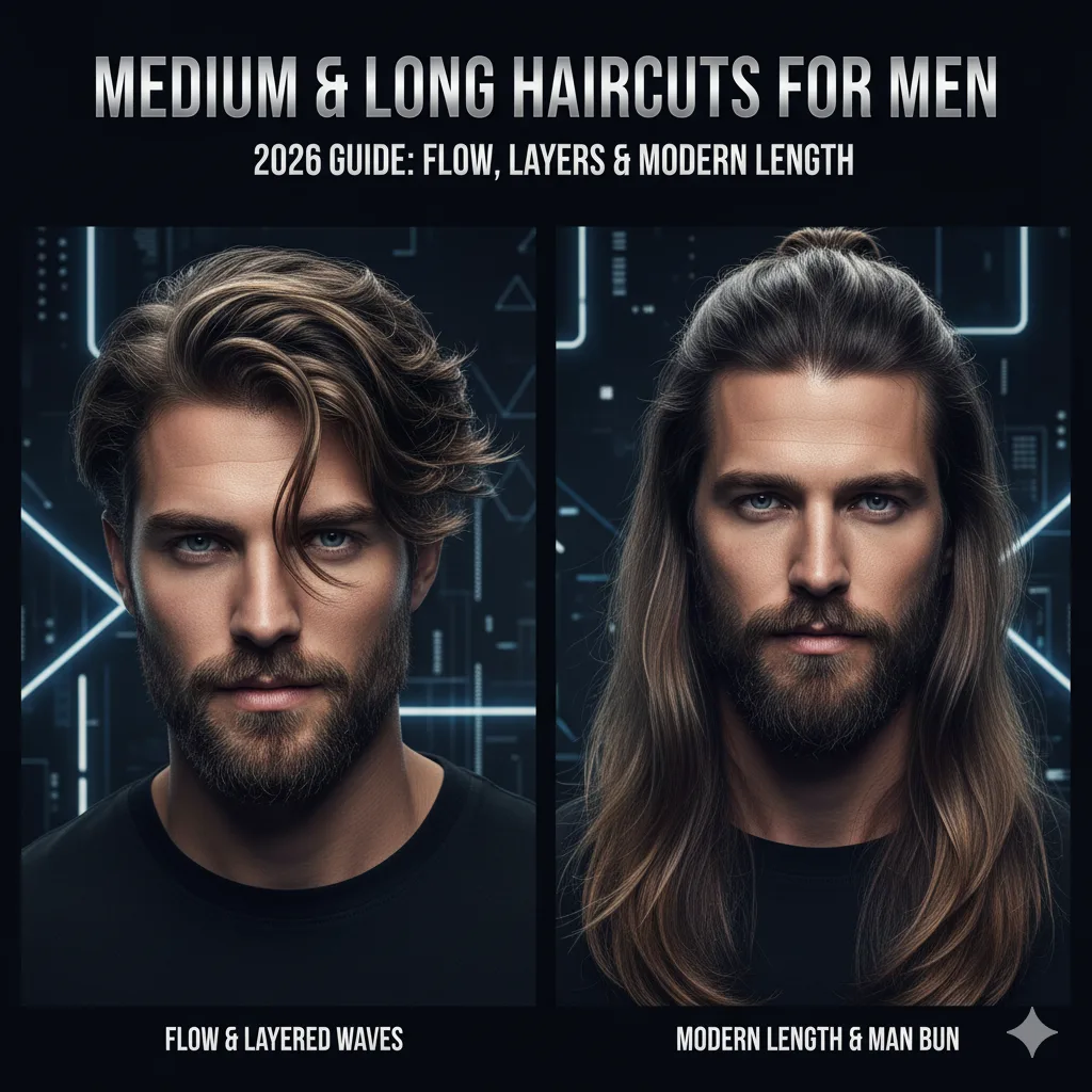 Medium & Long Haircuts for Men (2026): 14 Styles, Growing-Out Guide & Care