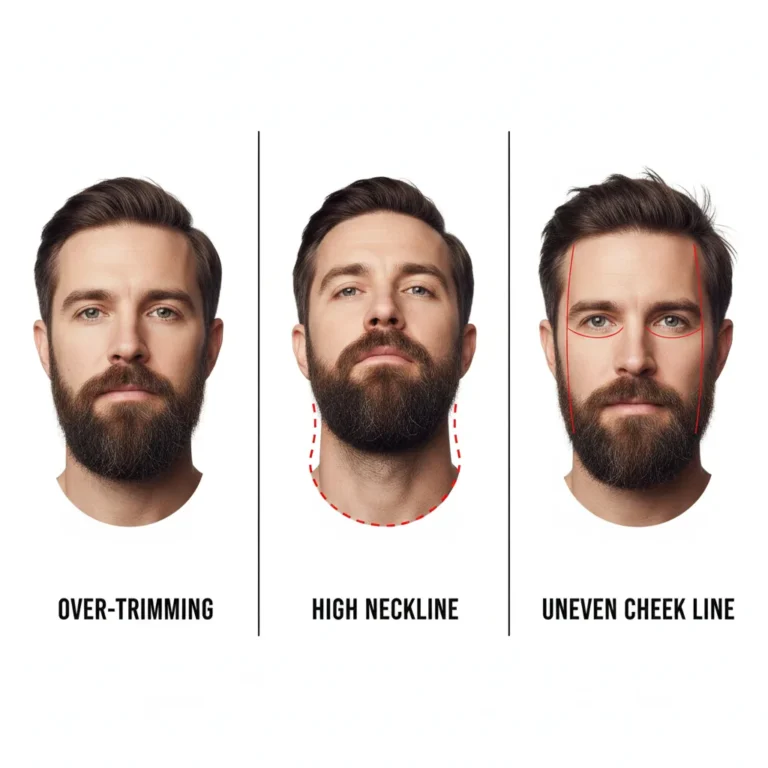 Visual comparison showing common beard