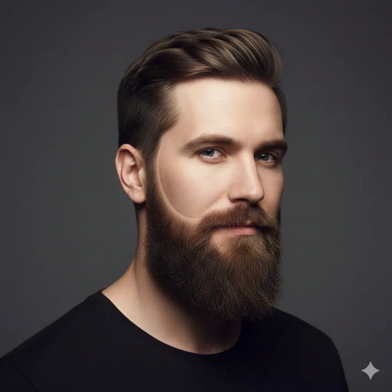 Curved cheek carve beard design