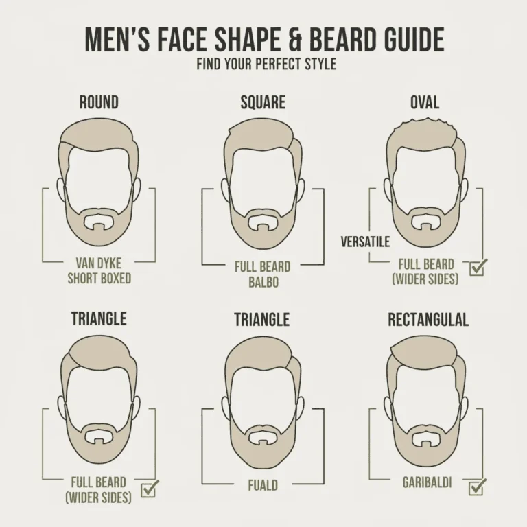 Beard styles by face shape chart for men